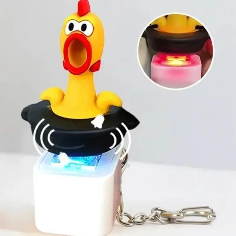 Pendant Light Shade - 1-2PCS Screaming Chicken Keychain Sound Light