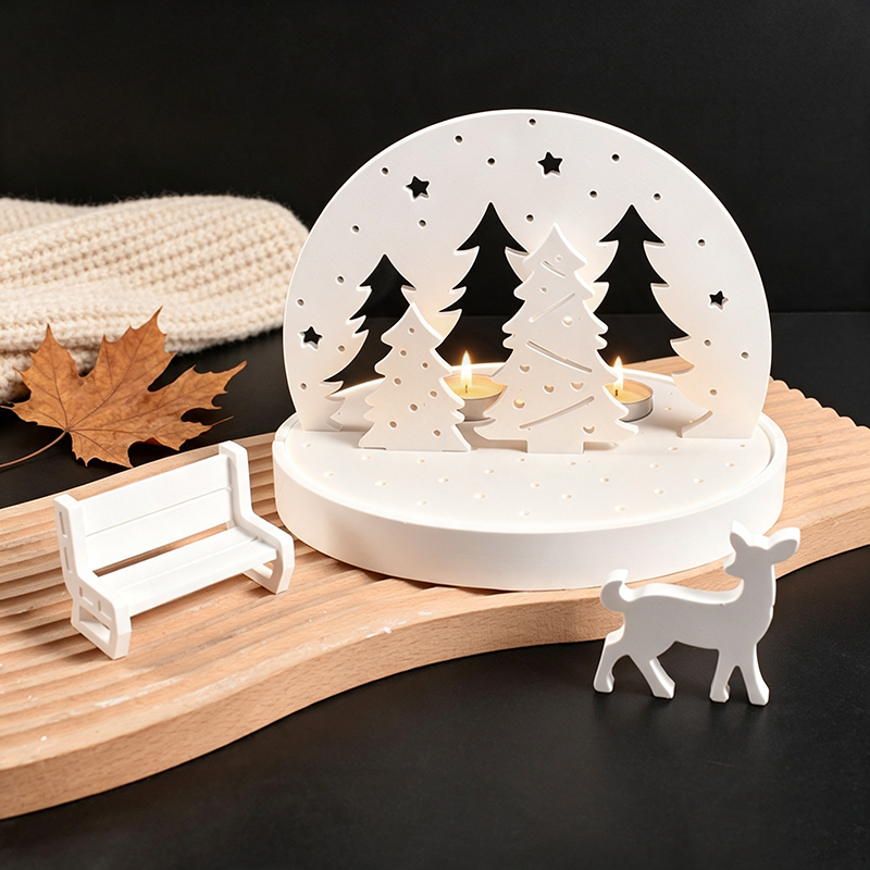 Candle Holder Set - Christmas Elk Tealight Candle Holder Silicone