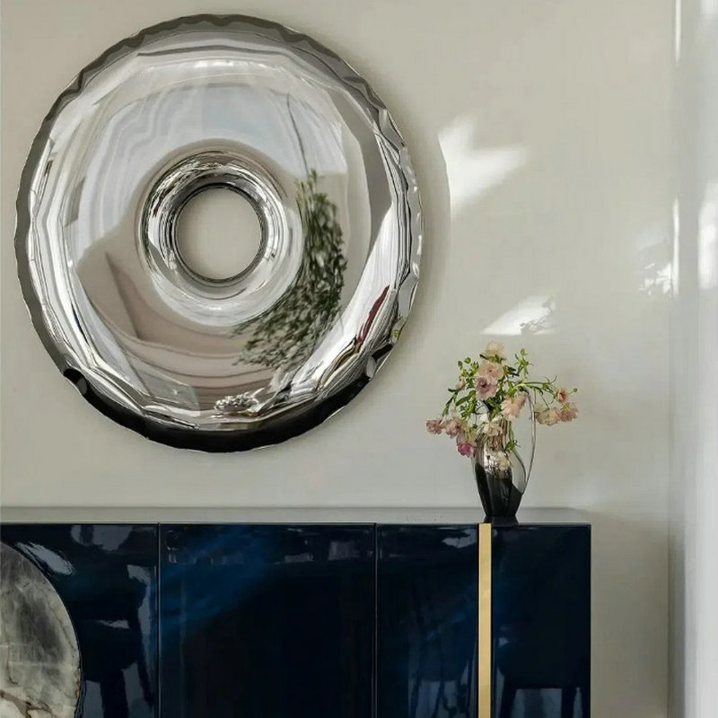 Lighting Metal Wall Decor - Stainless steel electroplated donut wall decoration,