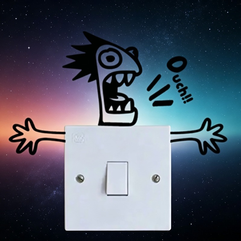Lighting Metal Wall Decor - Funny Shock Monster Metal Switch Decor