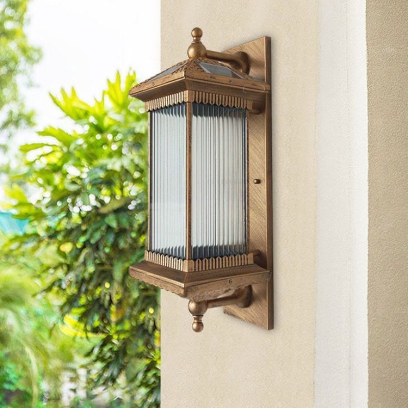 Lighting Metal Wall Decor - Chinese Vintage Metal Solar Waterproof LED