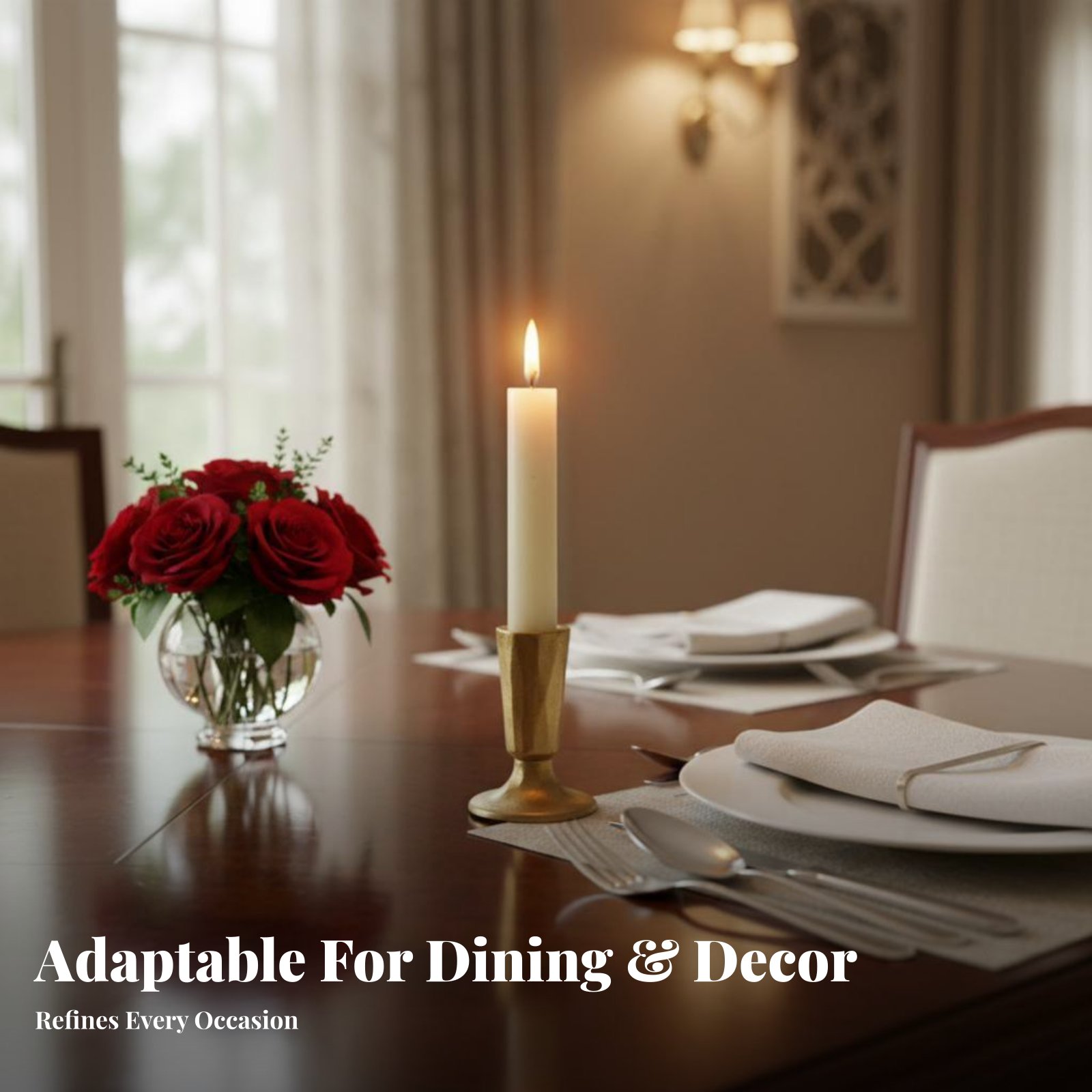 Lighting Design Decor - Gold Cast Iron Candle Holder, Retro