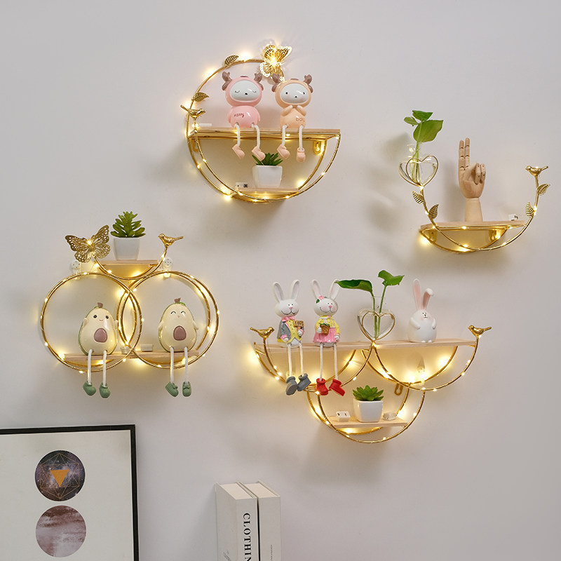 Lighting Metal Wall Decor - No Drill Wall Mounted Shelf Living