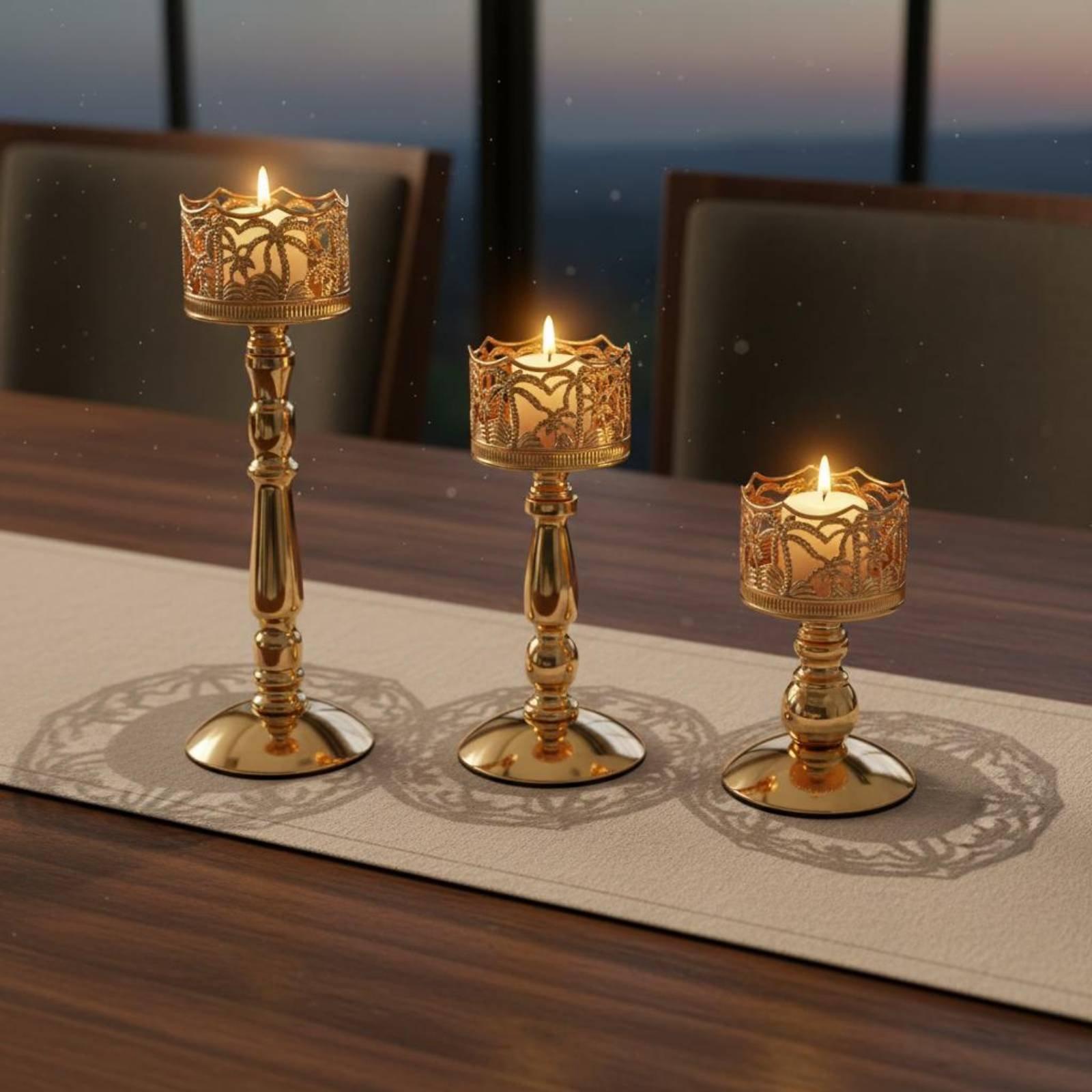 Iron Candlestick Elegant Metal - Candle Holder Set ulasan dan harga