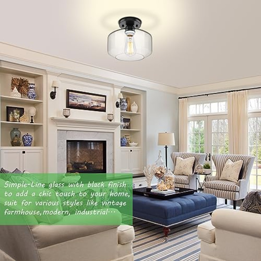 Semi Flush Mount Ceiling Light - Pendant Light Shade ulasan dan harga