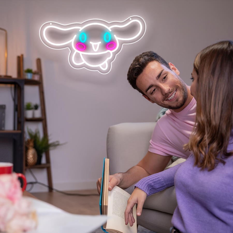 Cute Rabbit Neon Light Sign US - Bedroom Lighting Decor Ideas ulasan dan harga
