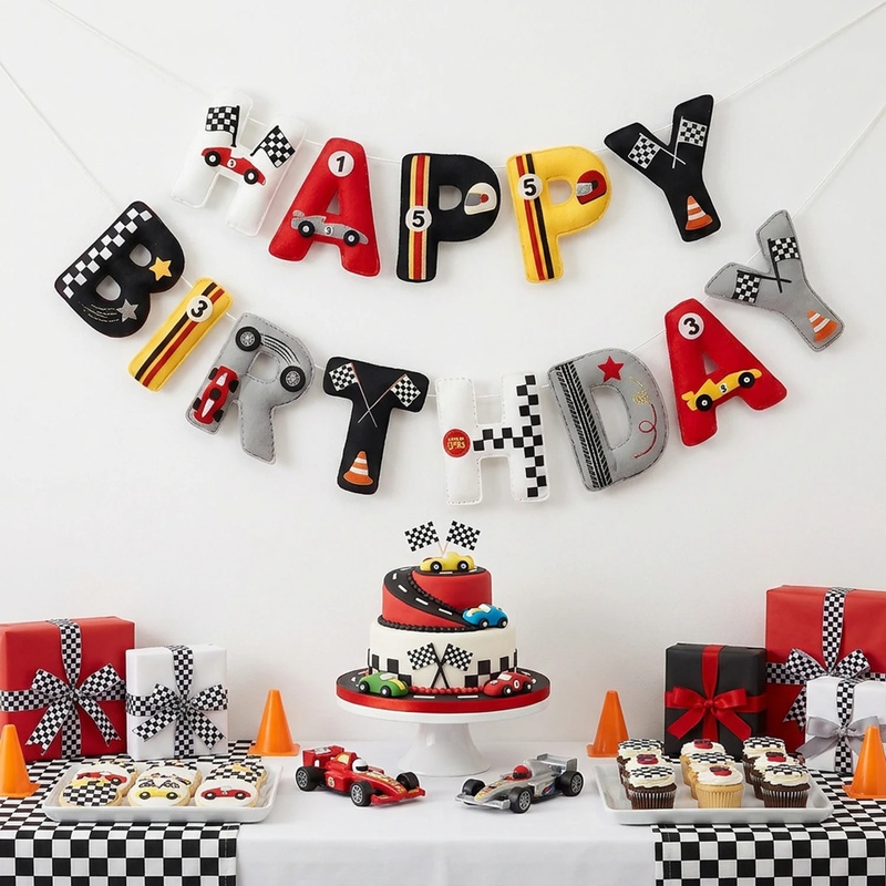 Pre-strung Retro Race Car Felt - Lighting Mcqueen Decor ulasan dan harga