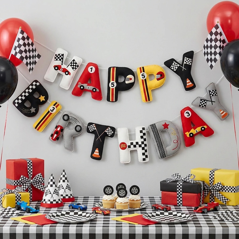 Pre-strung Retro Race Car Felt - Lighting Mcqueen Decor ulasan dan harga