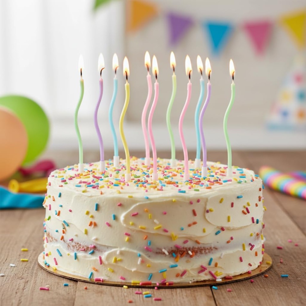 Rainbow Spiral Birthday Cake C - Candle Holder Set ulasan dan harga