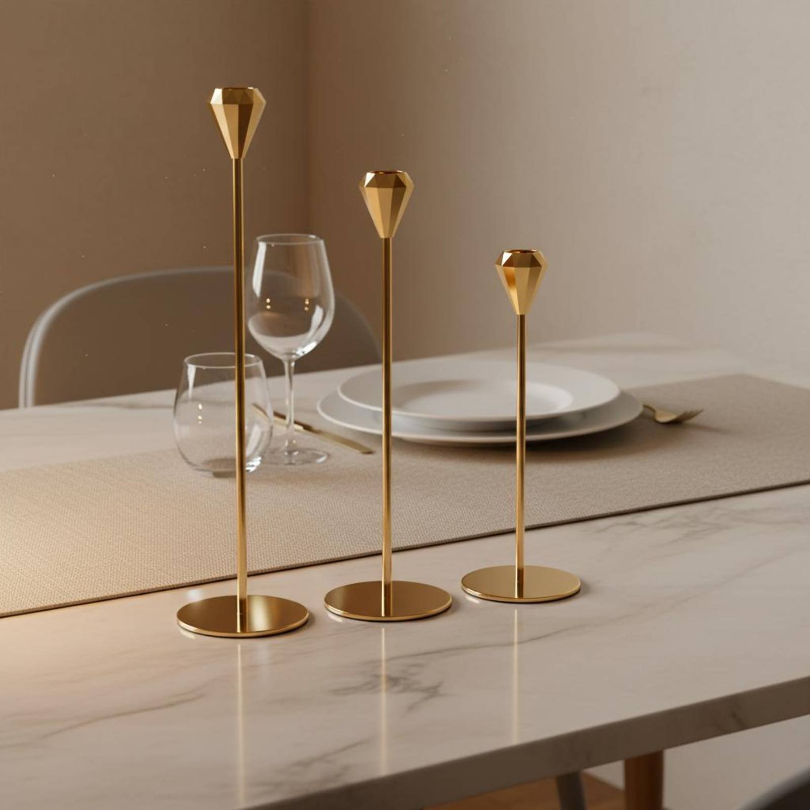 3 Pieces Crystal Top Candlesti - Candle Holder Set ulasan dan harga