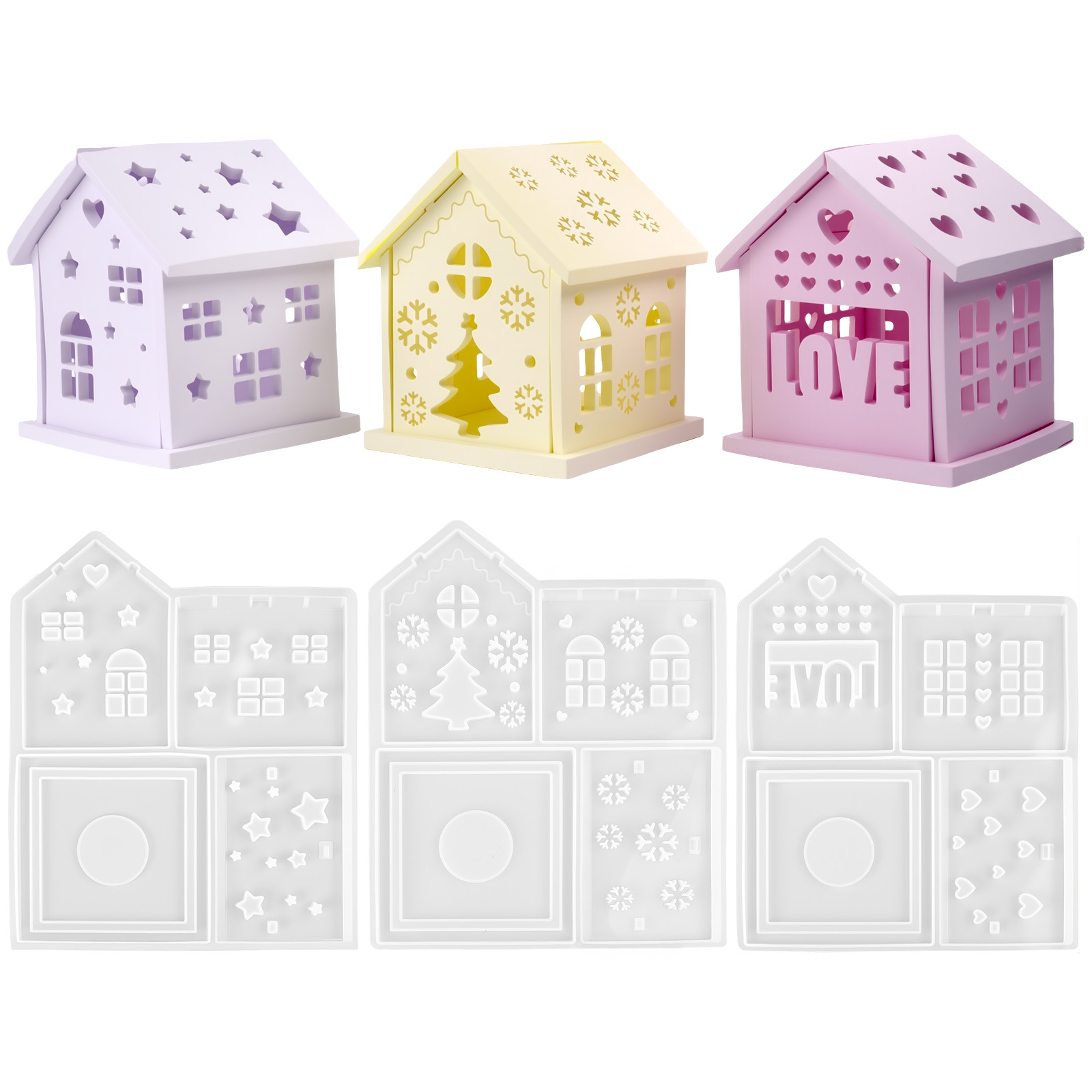 3D House Silicone Mold DIY Chr - Candle Holder Set ulasan dan harga