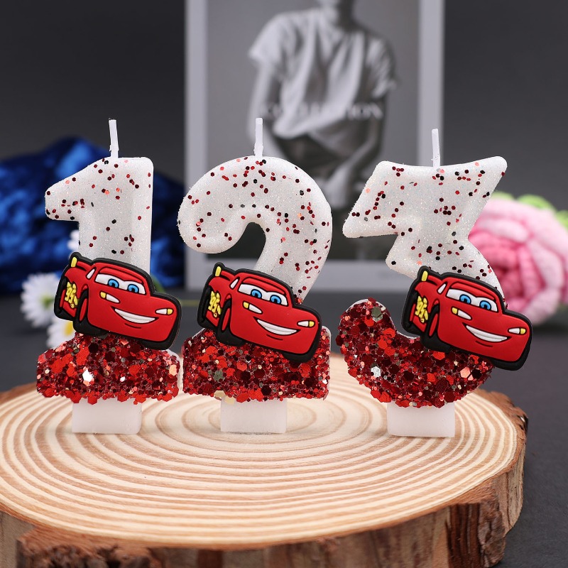 Cartoon 0-9 Digital Cake Decor - Lighting Mcqueen Decor ulasan dan harga