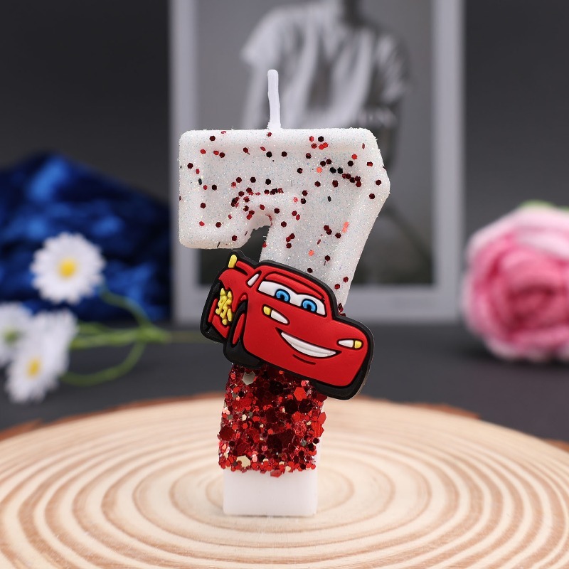 Cartoon 0-9 Digital Cake Decor - Lighting Mcqueen Decor ulasan dan harga