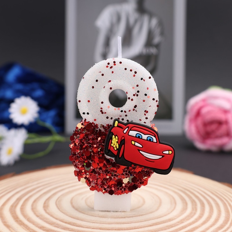Cartoon 0-9 Digital Cake Decor - Lighting Mcqueen Decor ulasan dan harga