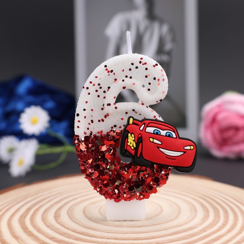 Cartoon 0-9 Digital Cake Decor - Lighting Mcqueen Decor ulasan dan harga