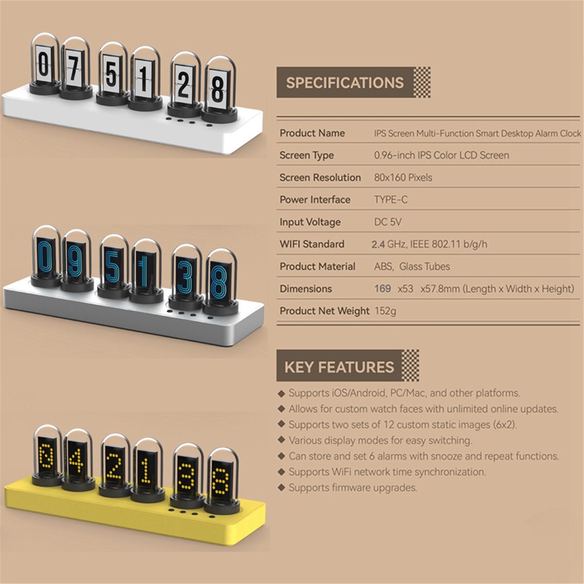 A73T WiFi Control IPS Clock wi - Bedroom Lighting Decor Ideas ulasan dan harga