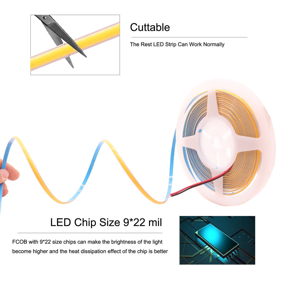 5mm  COB LED Strip 384LEDs/m S - Lighting Decor And More ulasan dan harga