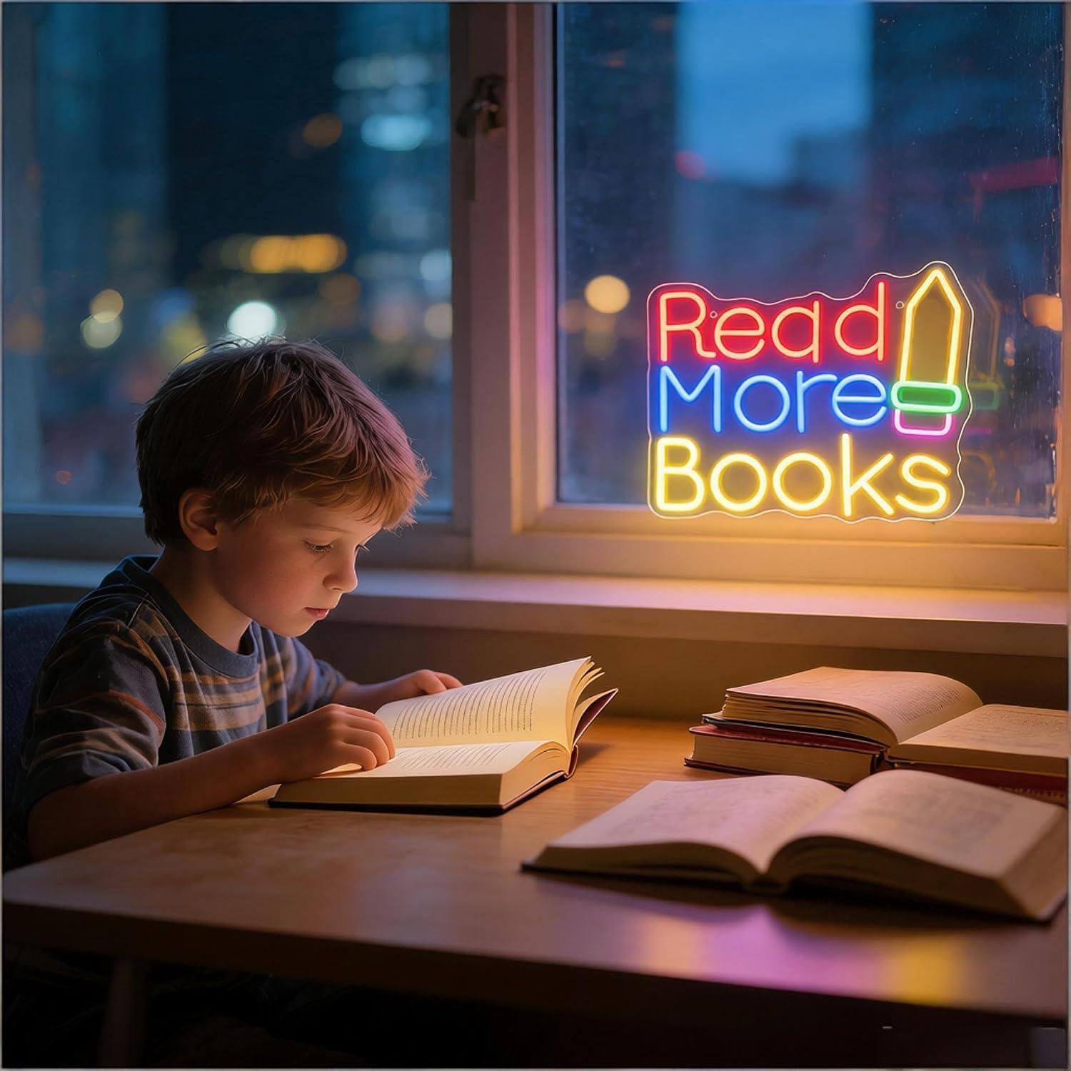 Read More Books Neon Sign USB  - Lighting Decor And More ulasan dan harga