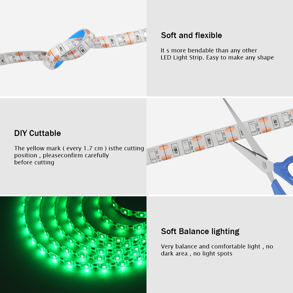 DC 5V USB LED Strips 2835 Whit - Lighting Decor And More ulasan dan harga