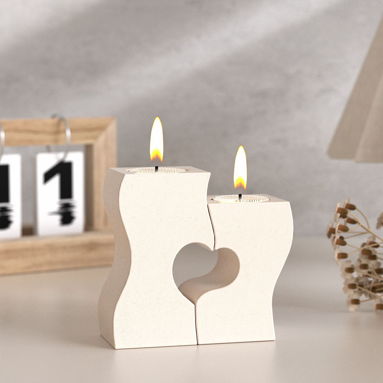 S Heart Candlestick Silicone M - Candle Holder Set ulasan dan harga