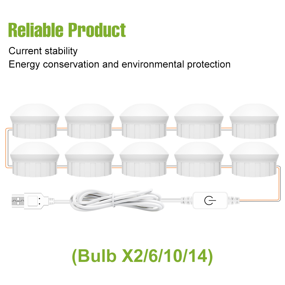 LED Mirror Light USB Dressing  - Colour Changing Bulb ulasan dan harga