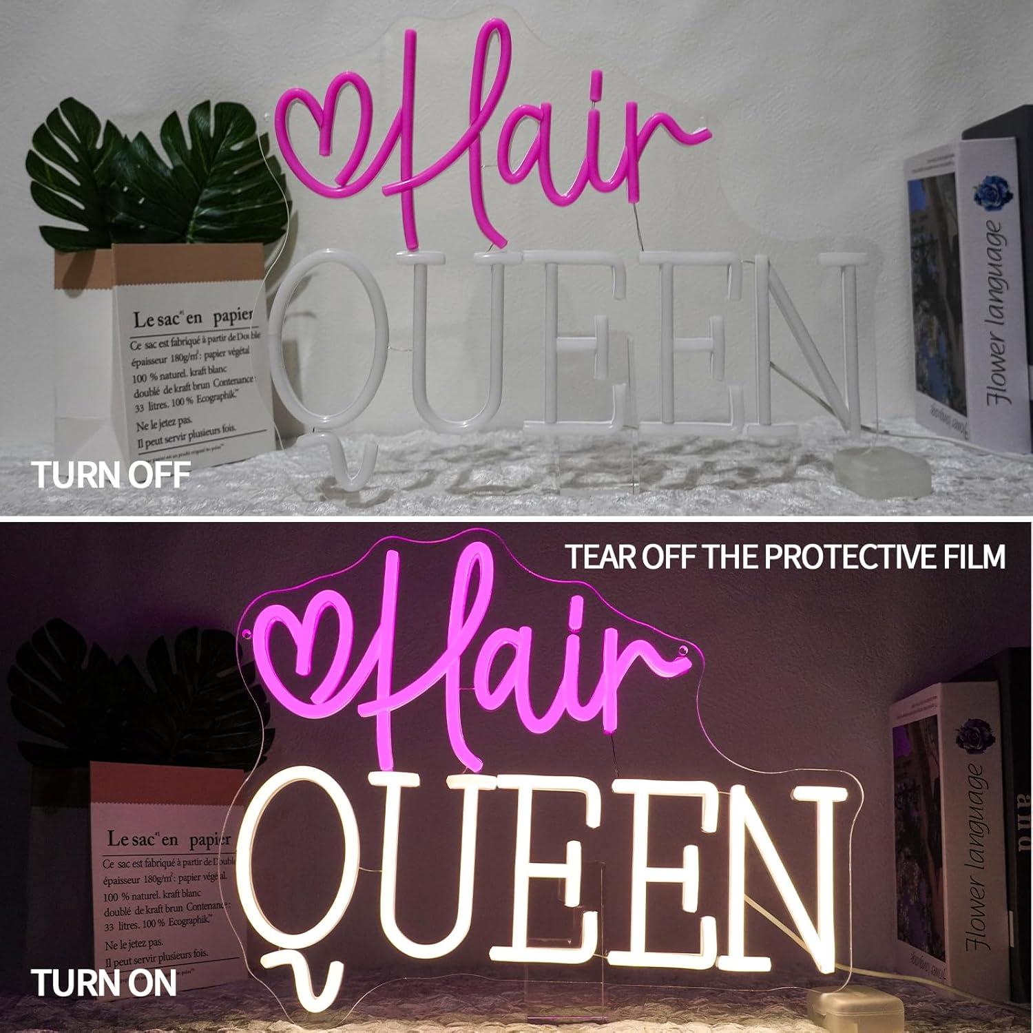 Hair Queen Neon Sign Dimmable  - Lighting Decor Store ulasan dan harga