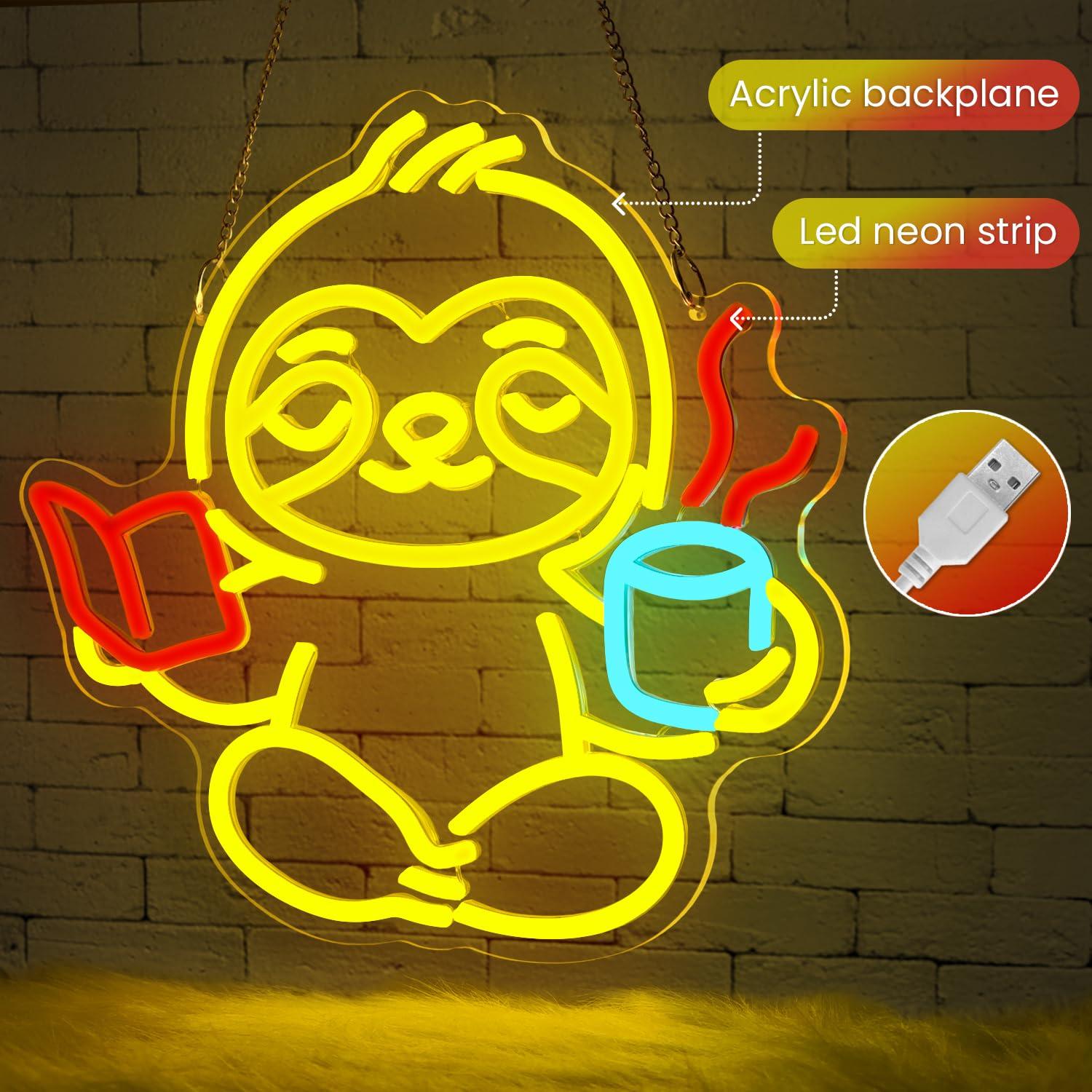 Sloth Neon Sign USB Dimmable L - Lighting Decor Home ulasan dan harga