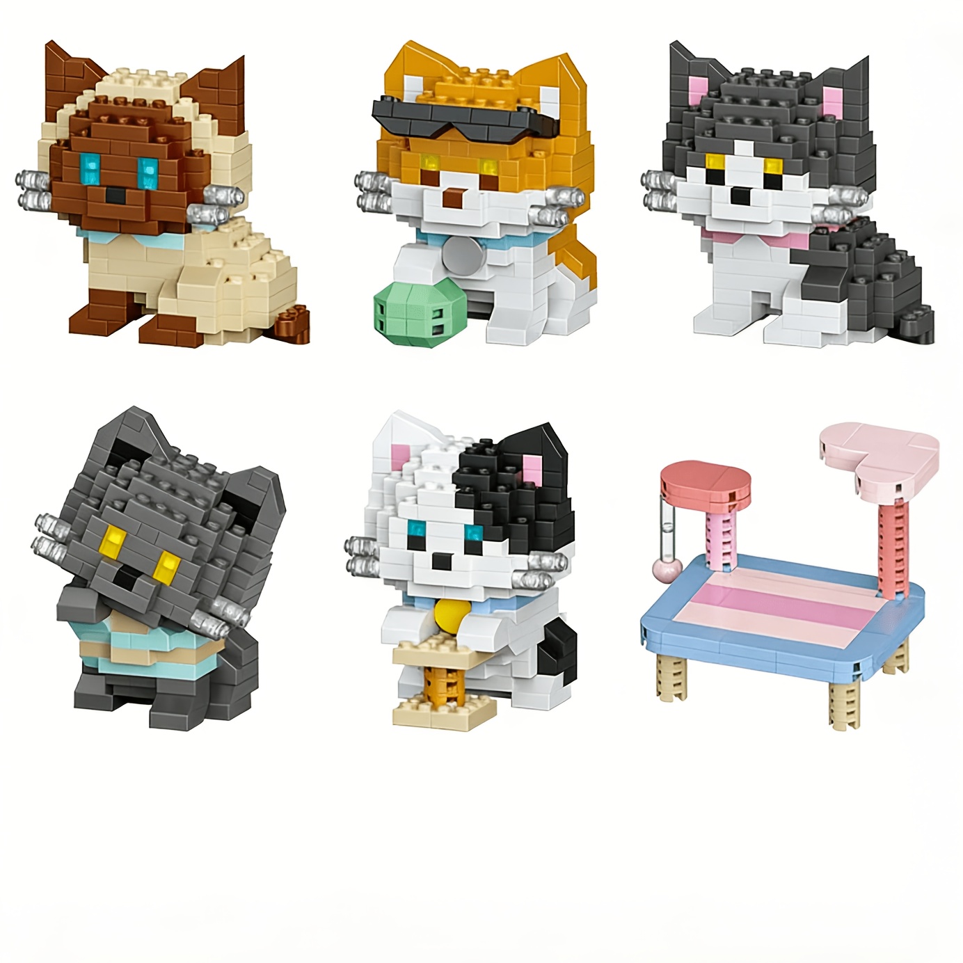 Cat Series Building Blocks Set - Lighting Home Decor Items ulasan dan harga