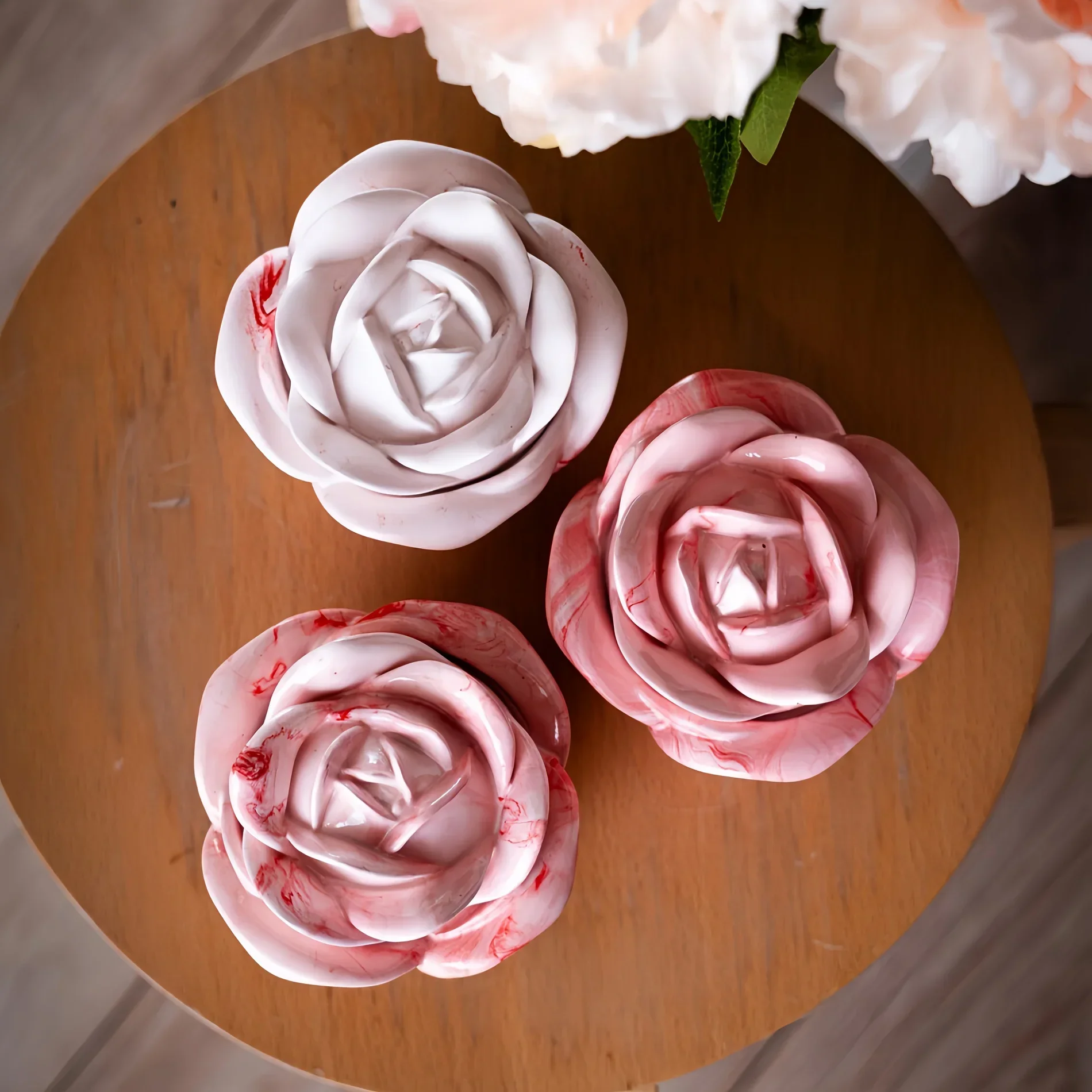 2-Piece Set Rose Shaped Silico - Candle Holder Set ulasan dan harga