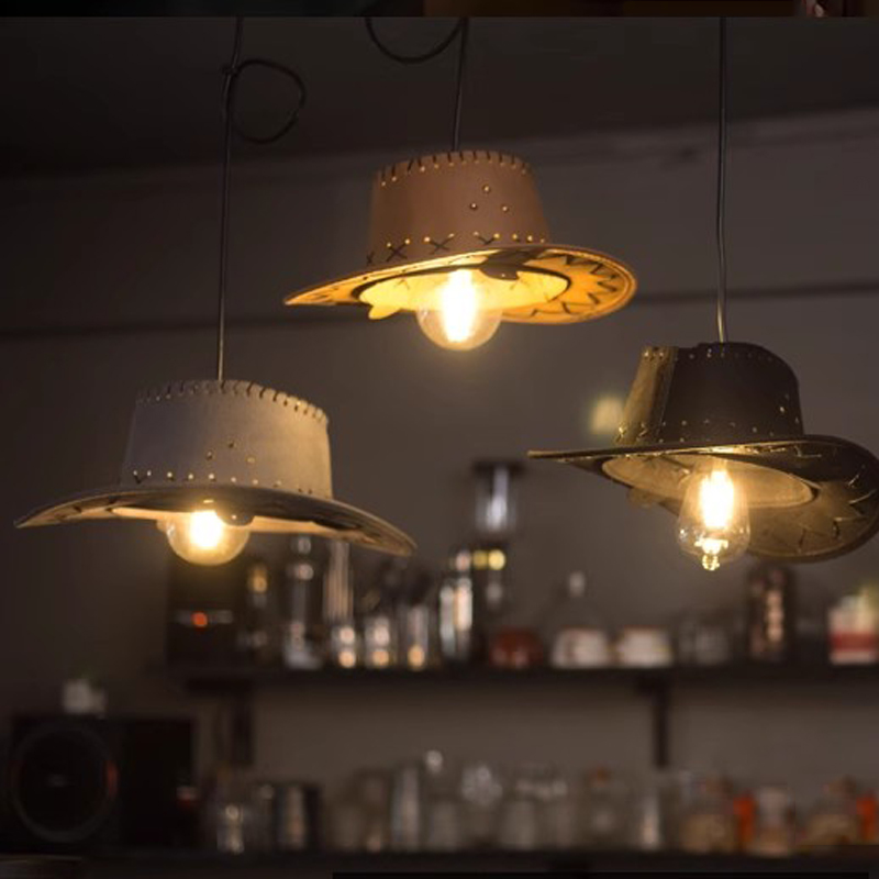 Creative Art Cowboy Hat Pendan - Lighting Decor Store ulasan dan harga