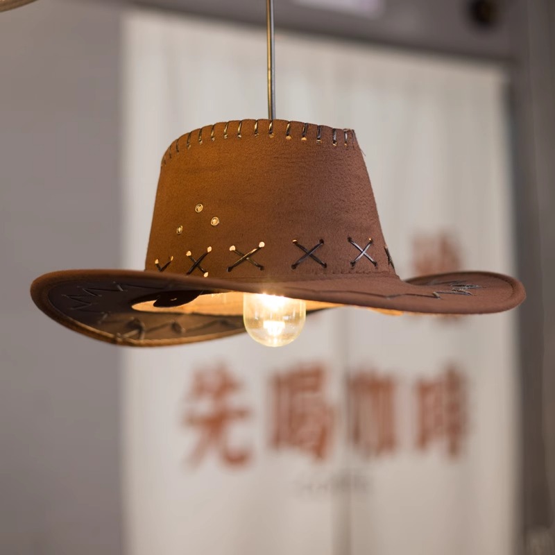 Creative Art Cowboy Hat Pendan - Lighting Decor Store ulasan dan harga