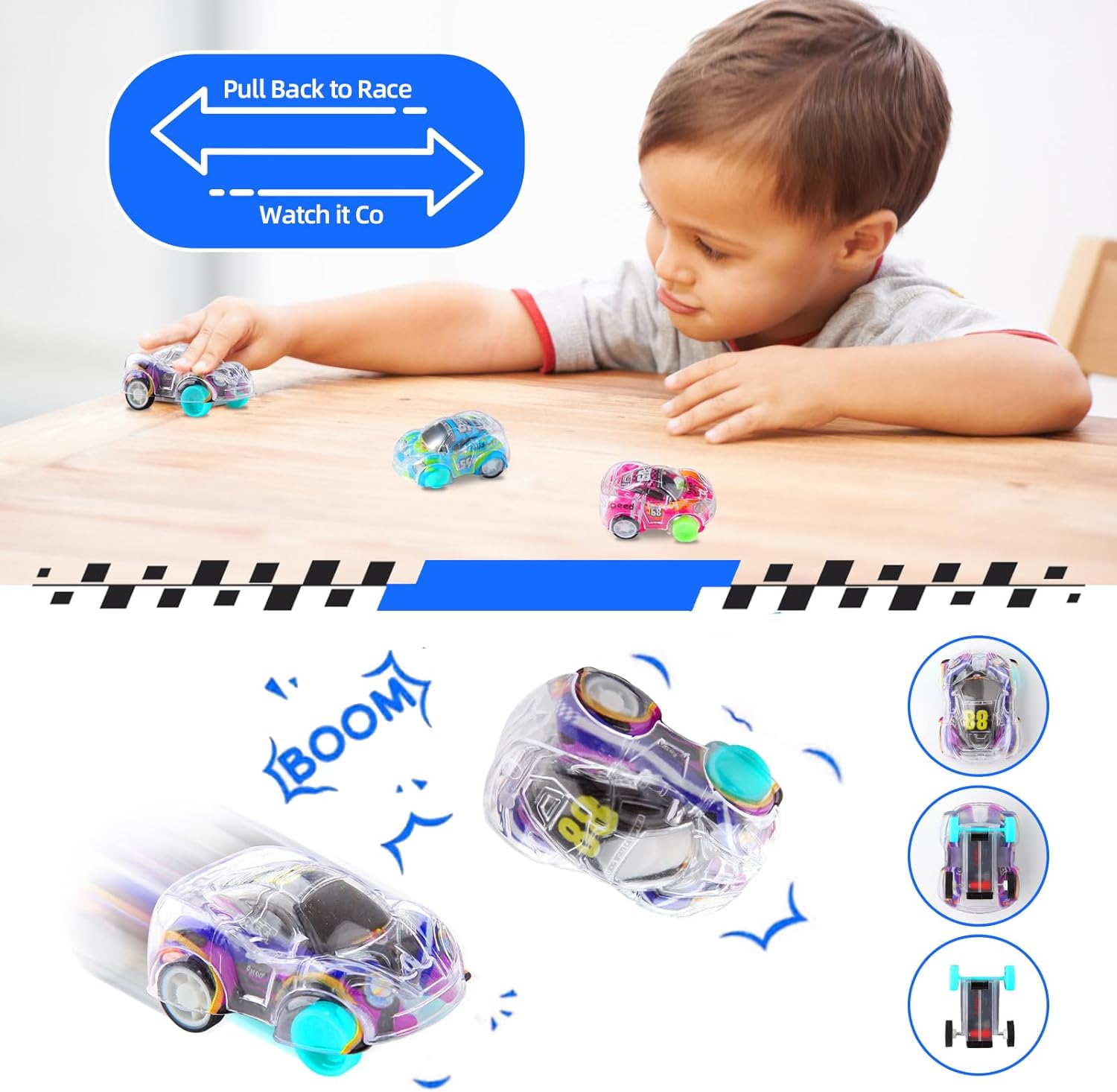 12/100Pcs Mini Pull Back Cars  - Lighting Mcqueen Decor ulasan dan harga