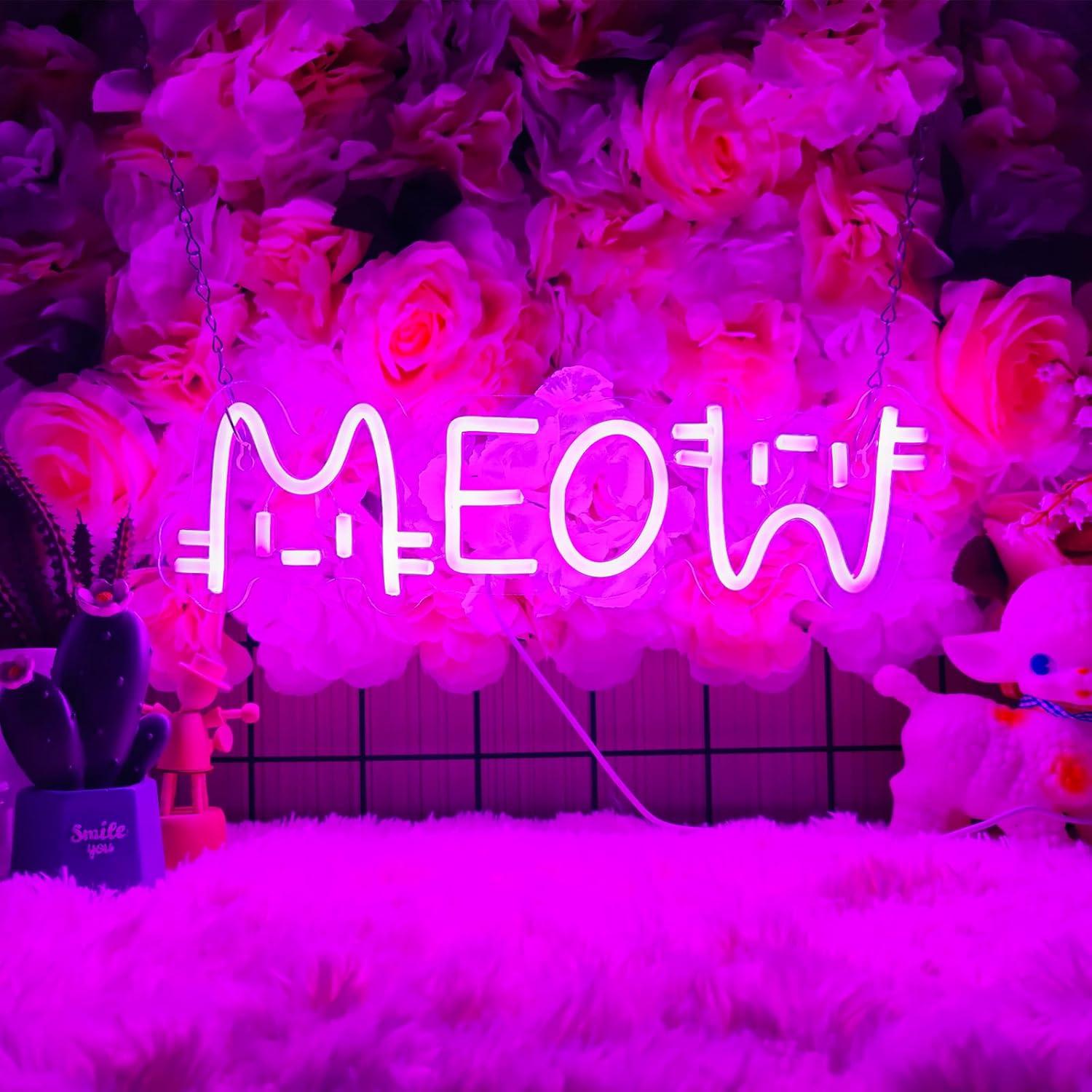 Meow Neon Sign Cat USB Powered - Lighting Decor Store ulasan dan harga