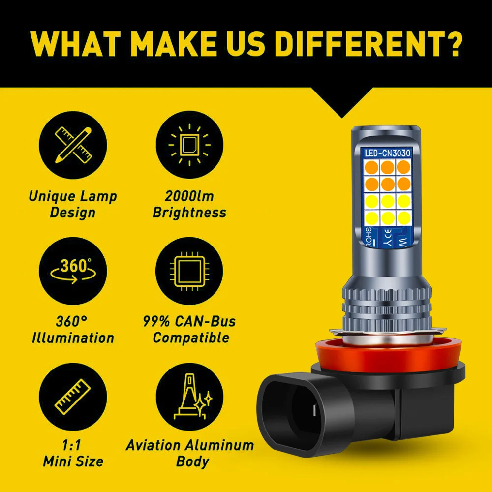 2Pcs LED Fog Lamp Bulbs For Su - Colour Changing Bulb ulasan dan harga