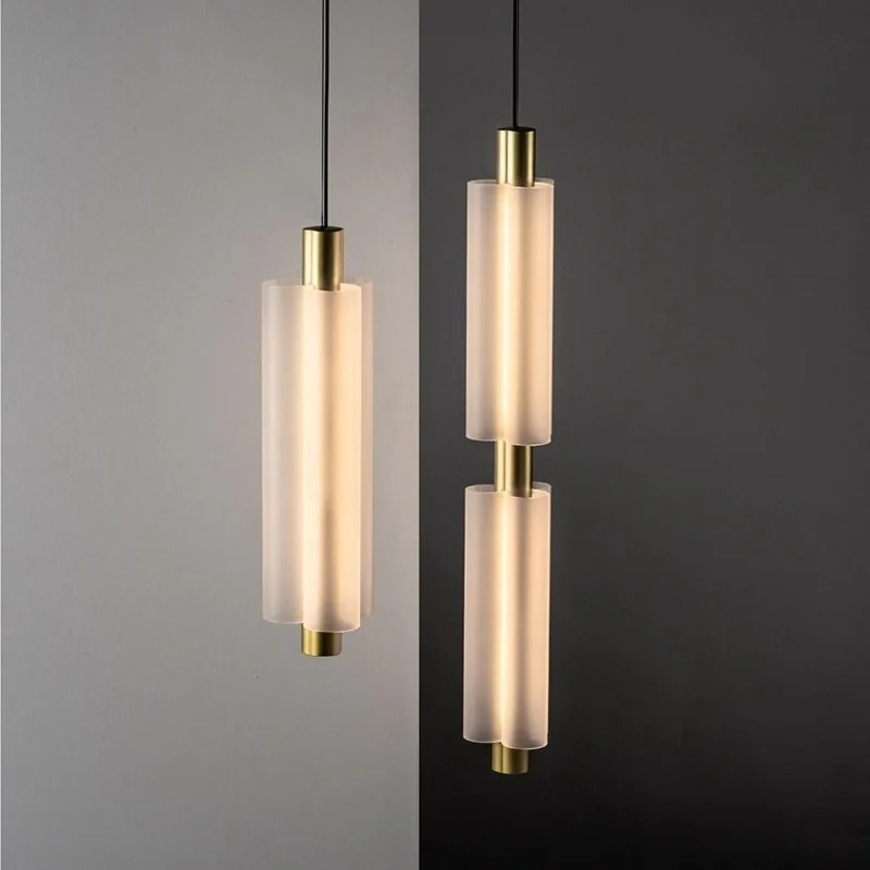 Modern Long Acrylic Pendant Li - Lighting Metal Wall Decor ulasan dan harga