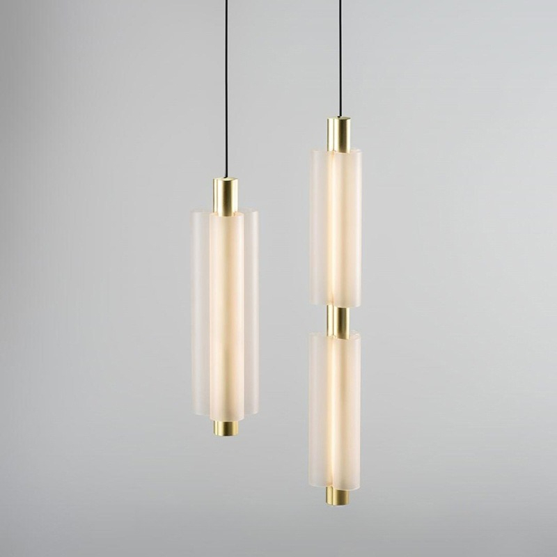 Modern Long Acrylic Pendant Li - Lighting Metal Wall Decor ulasan dan harga