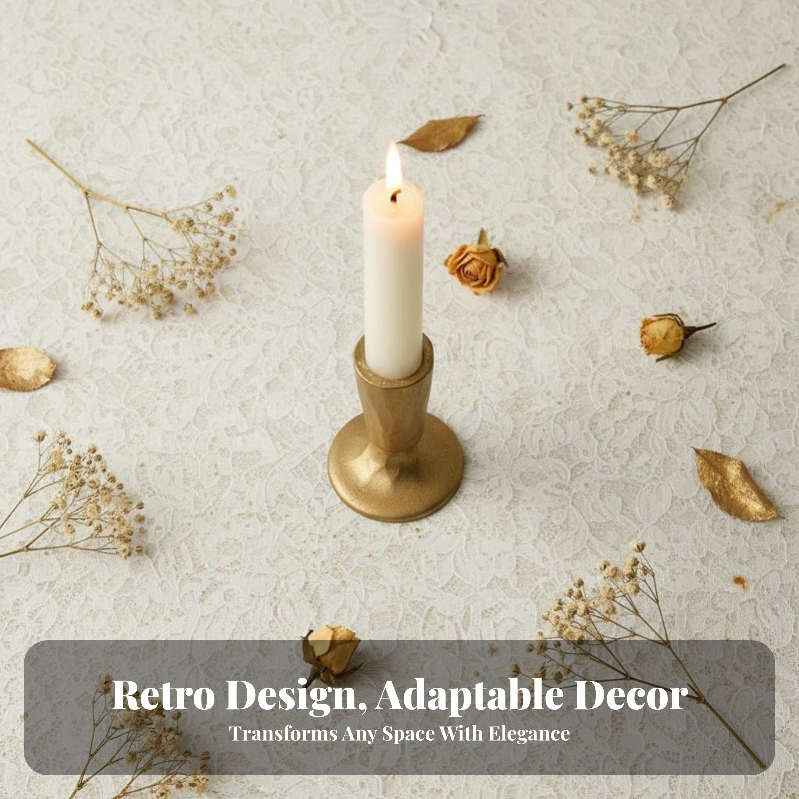Gold Cast Iron Candle Holder,  - Lighting Design Decor ulasan dan harga