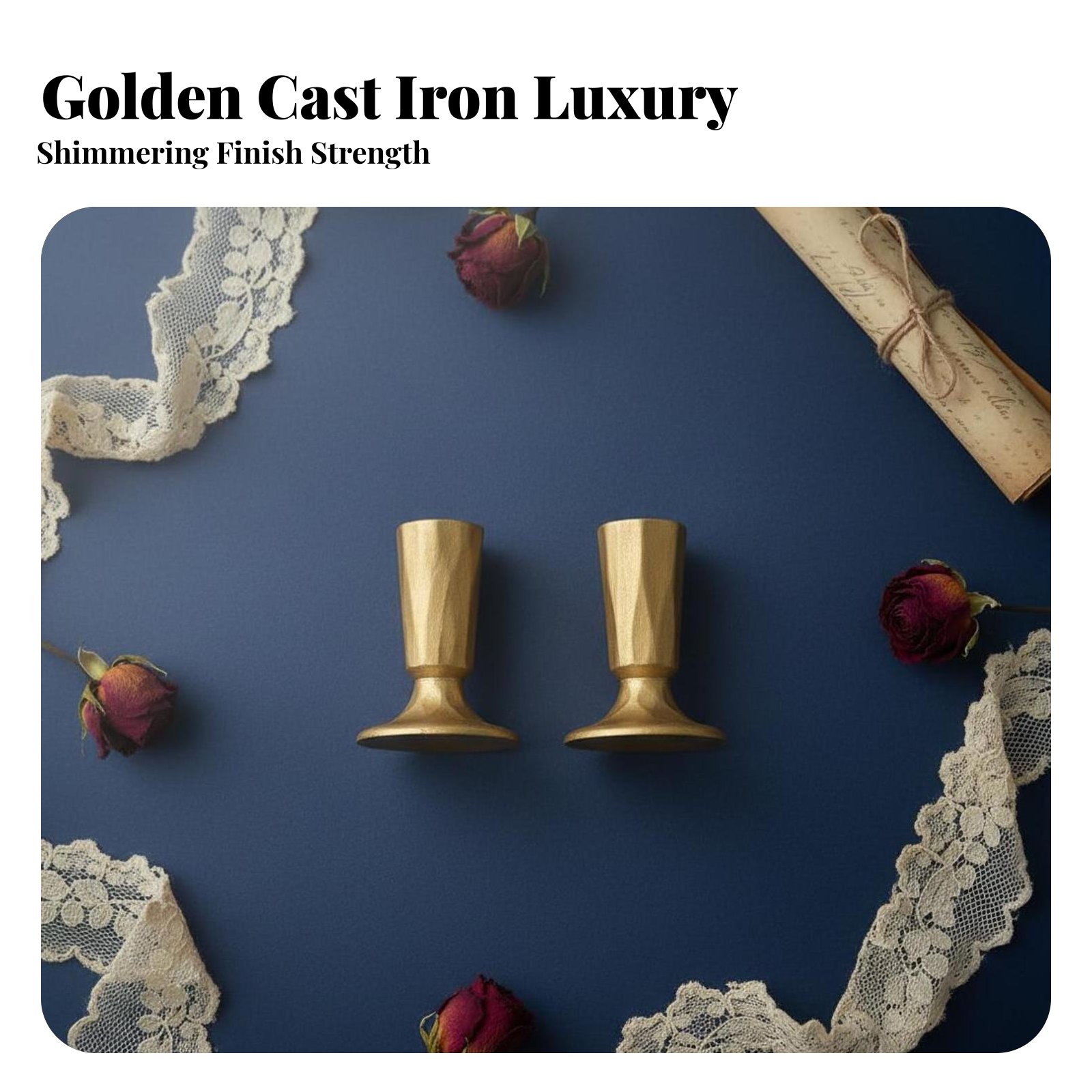 Gold Cast Iron Candle Holder,  - Lighting Design Decor ulasan dan harga