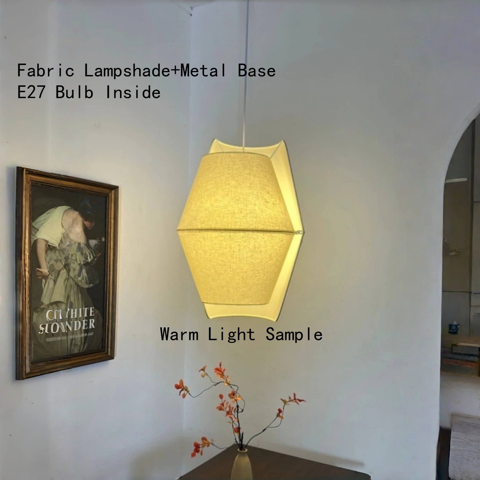 Japandi Hanging Lamp E27 Penda - Lighting Home Decor Items ulasan dan harga