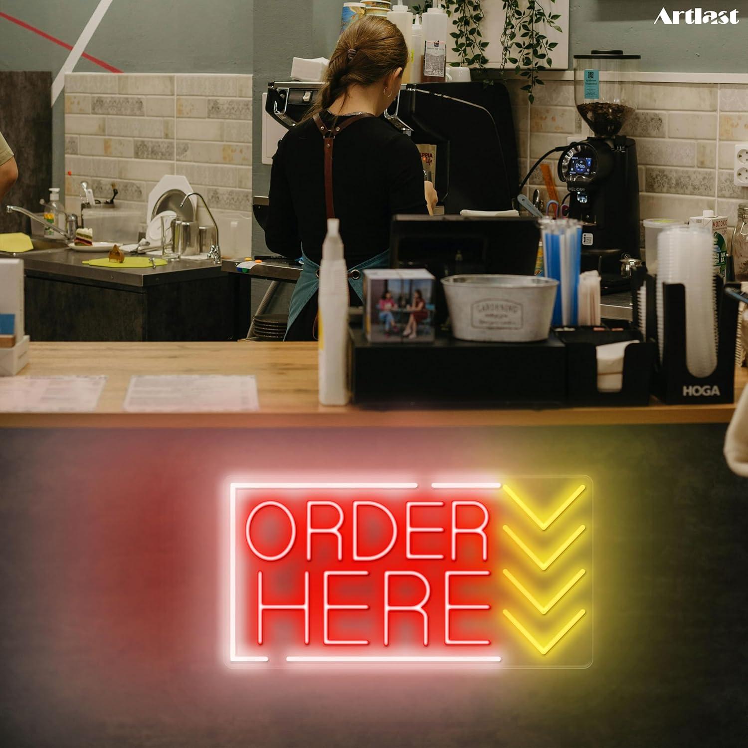 Order Here Neon Sign USB Dimma - Lighting Decor Store ulasan dan harga