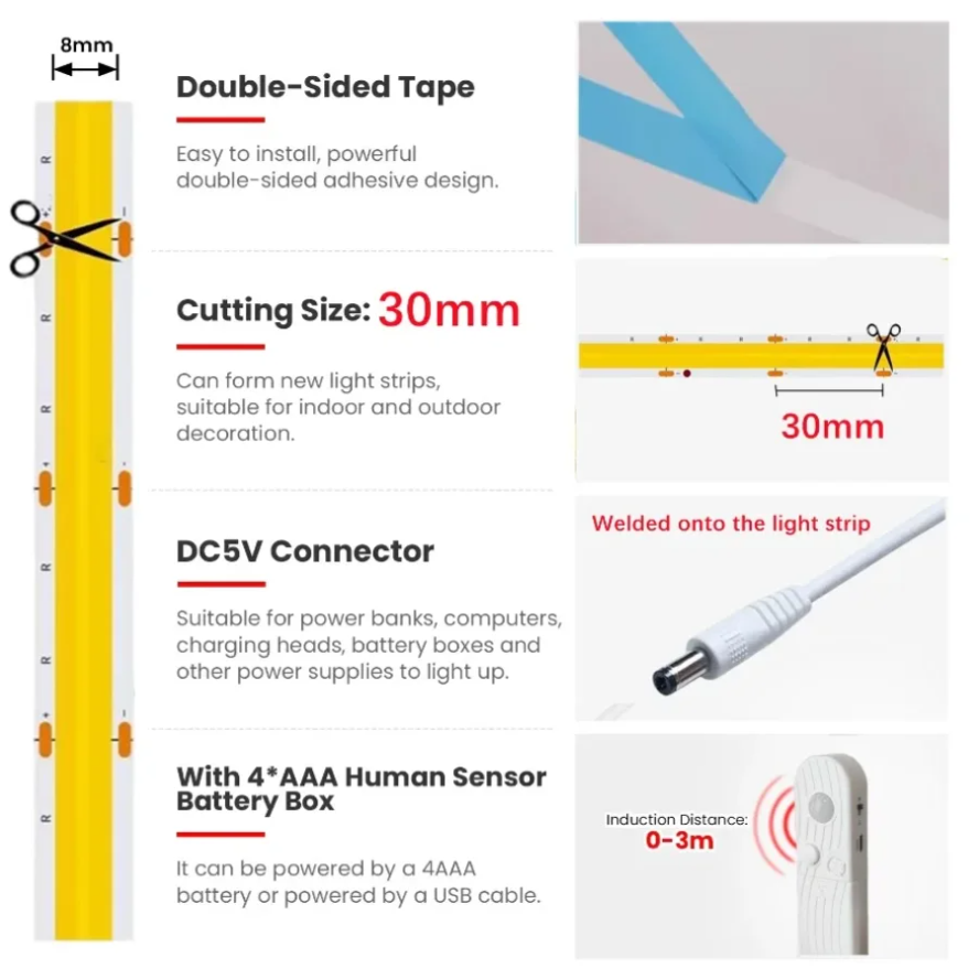 Smart Sensing Adjustable COB L - Lighting Decor And More ulasan dan harga