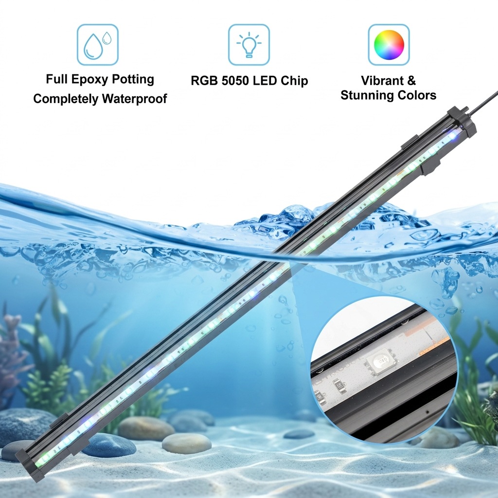 USB LED Aquarium Air Bubble Li - Colour Changing Bulb ulasan dan harga