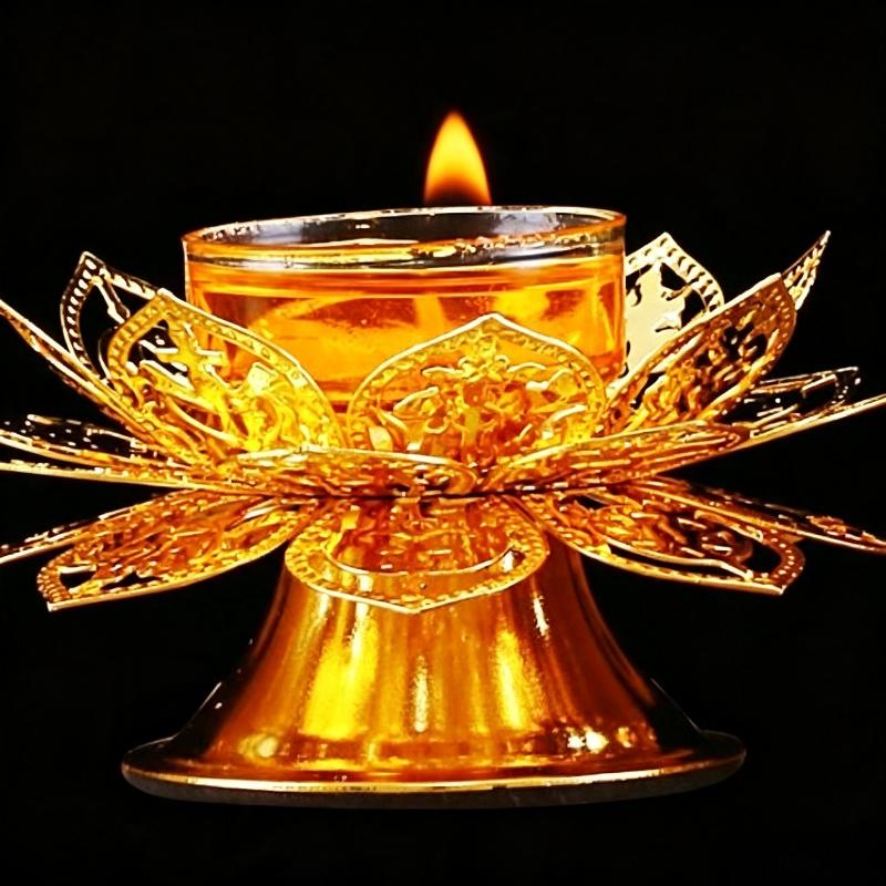 Tea Light Holder Gold Lotus De - Lighting Design Decor ulasan dan harga