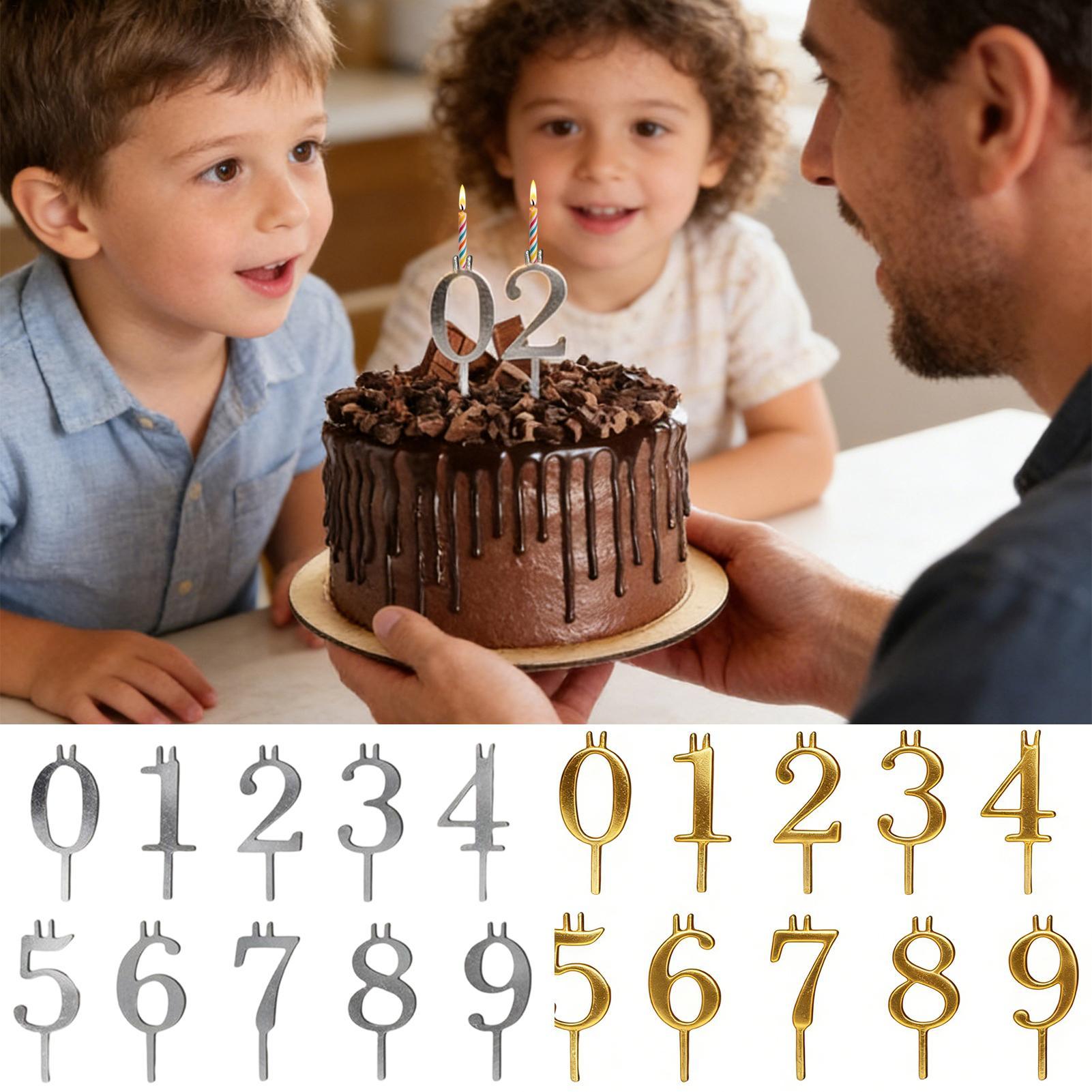 10pcs 0-9 Number Cake Toppers  - Candle Holder Set ulasan dan harga